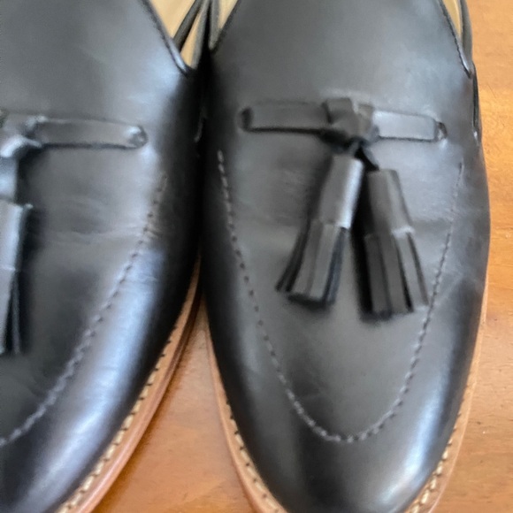 Talbots Black Leather Mule Loafers with Tassels - Picture 3 of 8